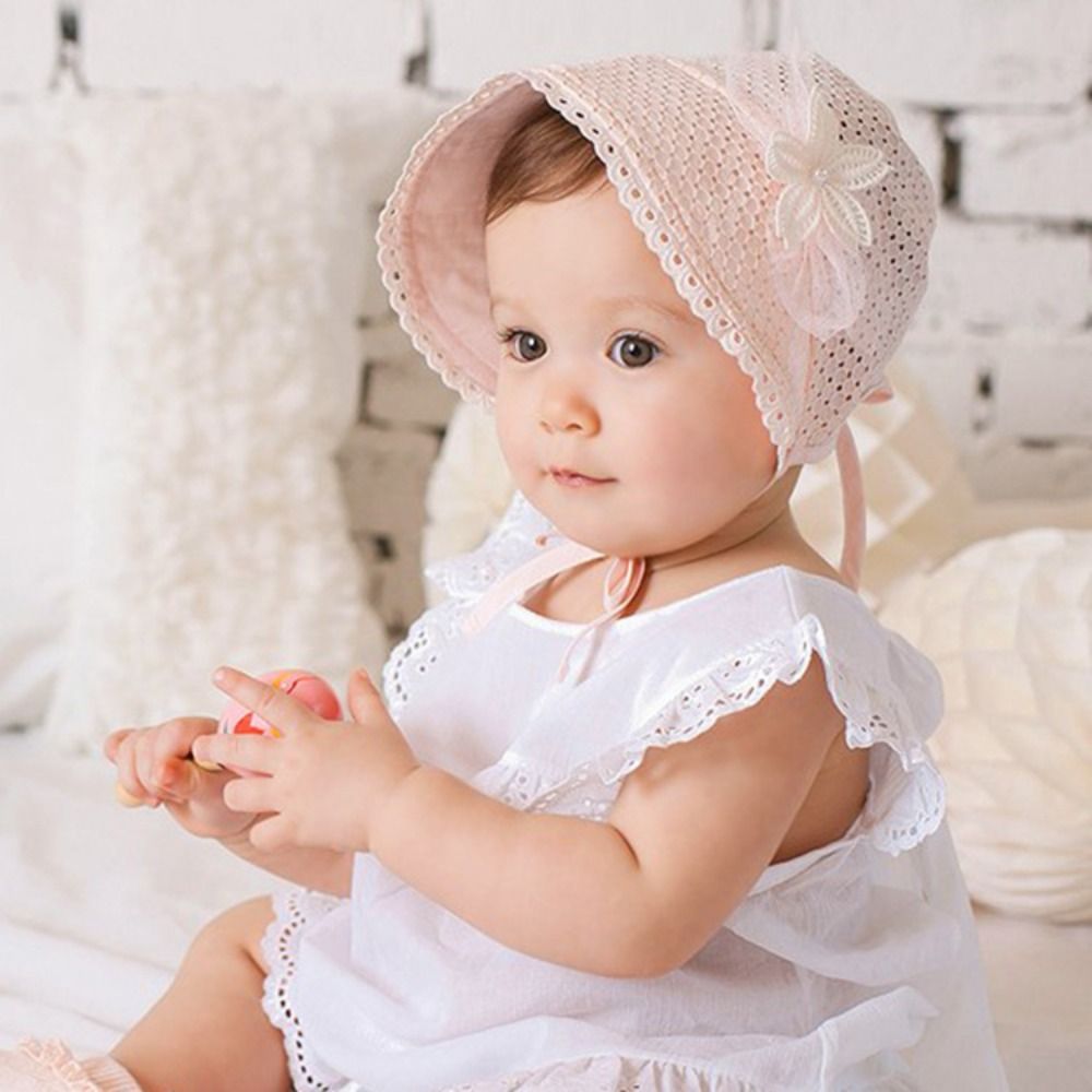 Baby Bonnet, Flower Bonnet, Newborn Bonnet, Baptism Hat, Christening Hat, Sun Bonnet