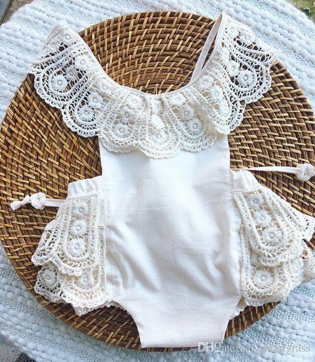 Brynlee White Lace Baby Romper - Plum Sugar Shoppe