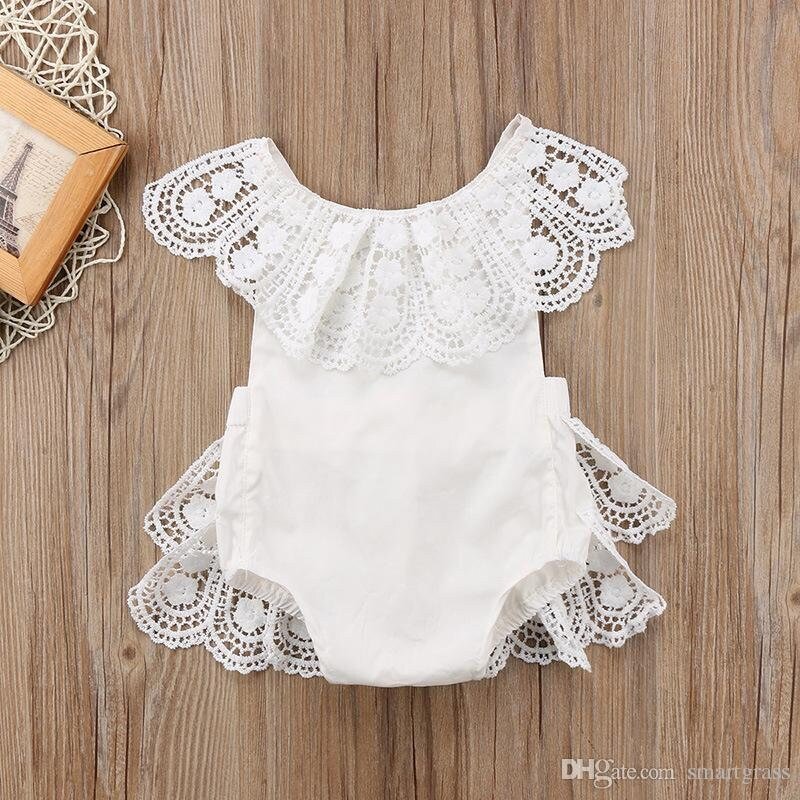 Brynlee White Lace Baby Romper - Plum Sugar Shoppe