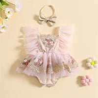 Eloise Pink Embroidered Flower Dress - Plum Sugar Shoppe