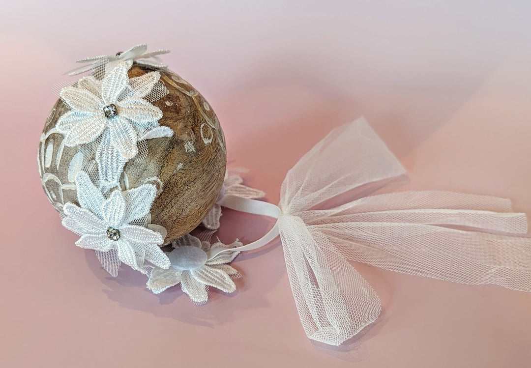 Evelyn Soft White Flower Headband - Plum Sugar Shoppe