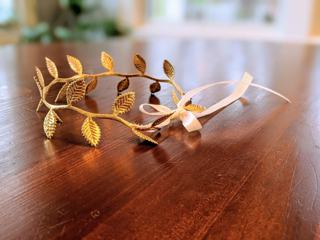 Gold Laurel Leaf Vine Headband - Plum Sugar Shoppe