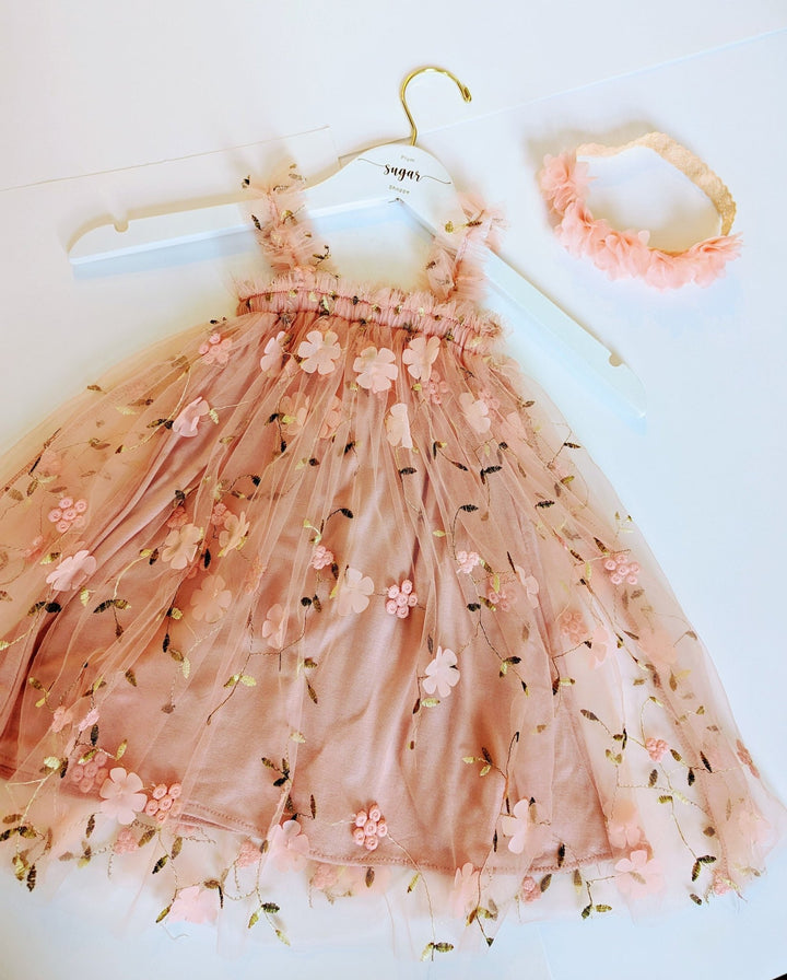 Josephine Pink Embroidered Baby Party Dress - Plum Sugar Shoppe