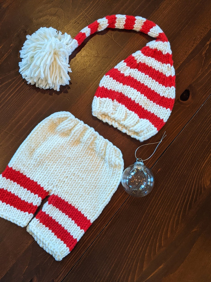 Knitted Newborn Elf Outfit - Plum Sugar Shoppe