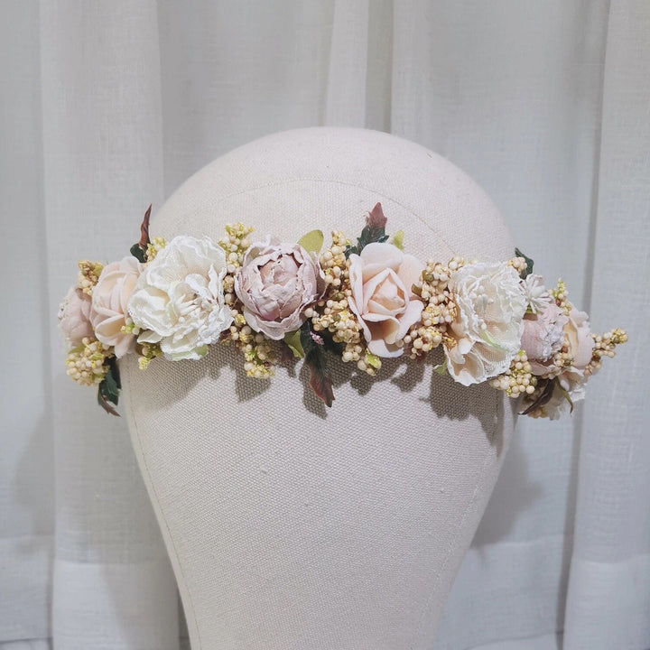 Layla Pale Pink Flower Crown - Plum Sugar Shoppe