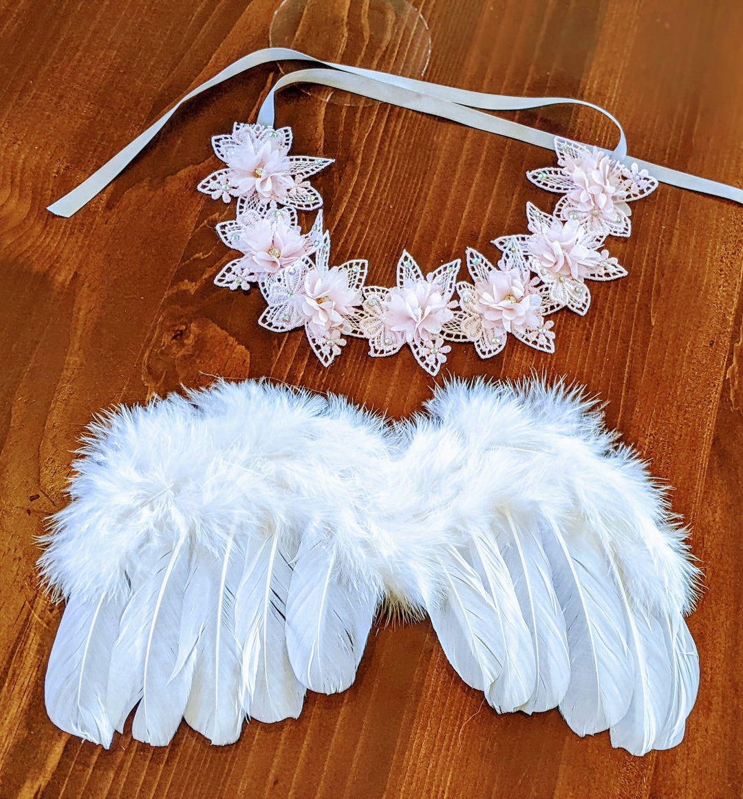 Newborn Angel Wings with Headband - Plum Sugar Shoppe