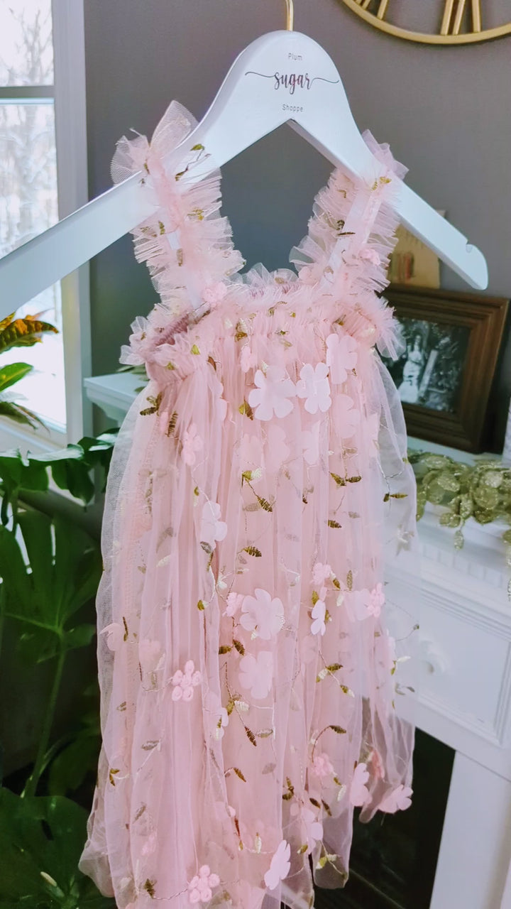 Josephine Pink Embroidered Baby Party Dress