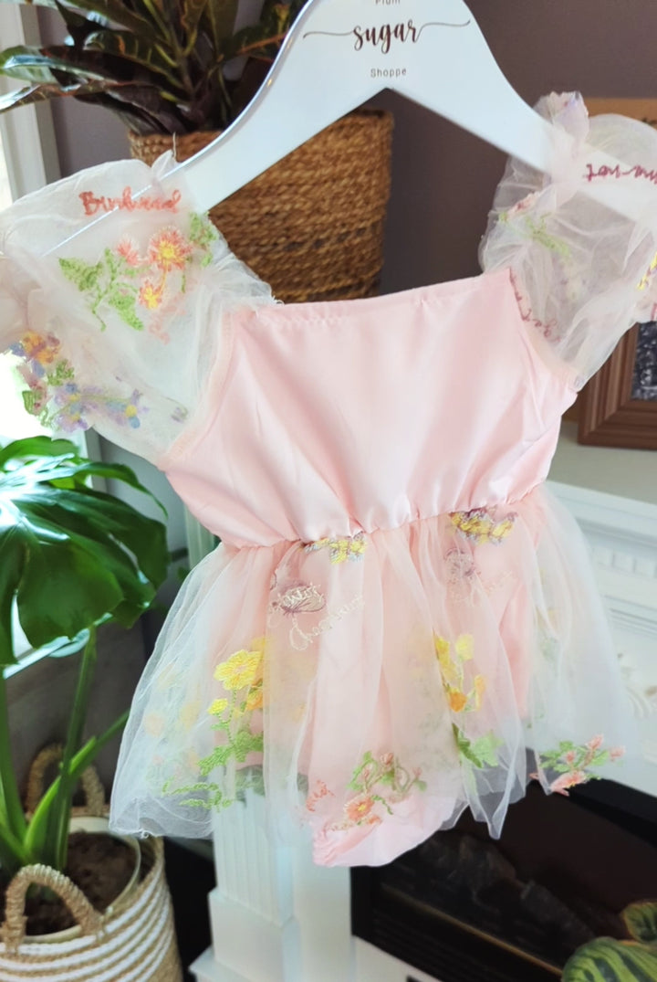 Amara White Embroidered Flower Baby Dress
