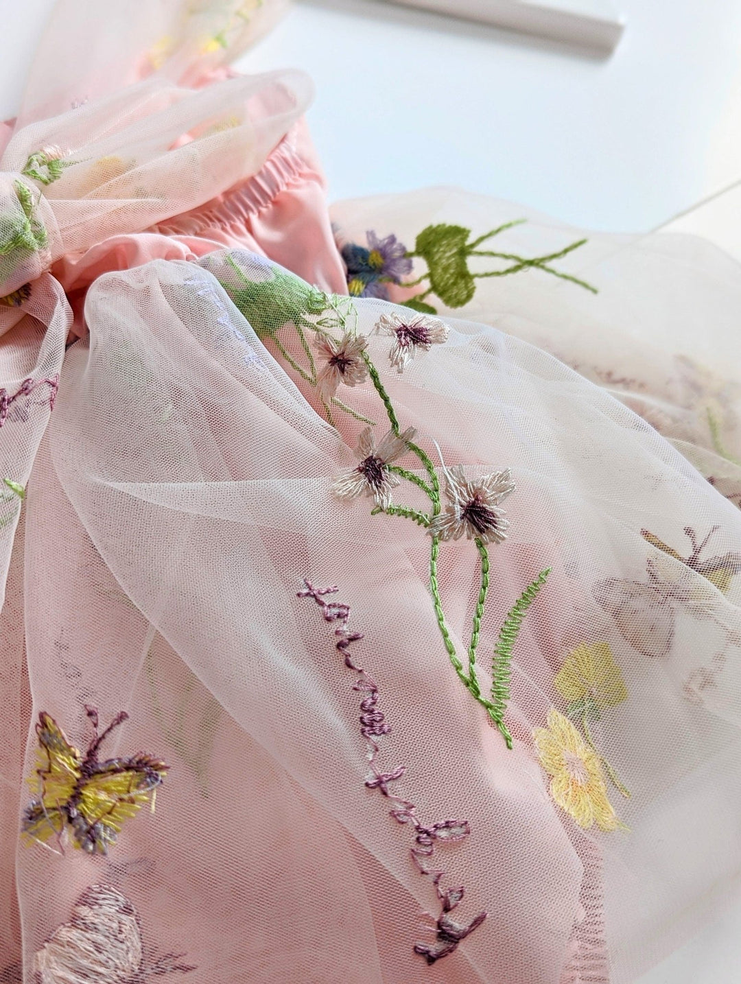 Savanah Pink Embroidered Flower Dress - Plum Sugar Shoppe