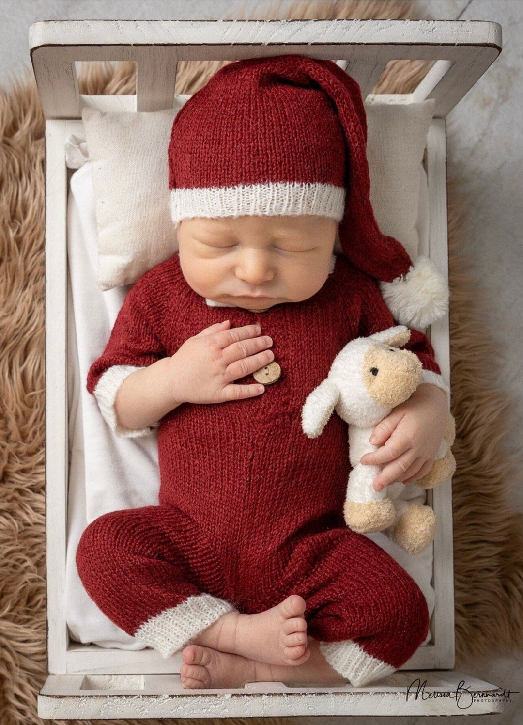 Soft Knitted Newborn One-Piece and Hat - Plum Sugar Shoppe