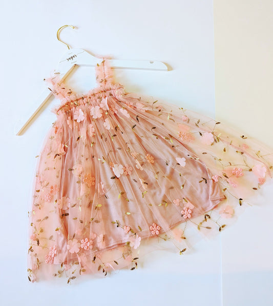Josephine Pink Embroidered Baby Party Dress