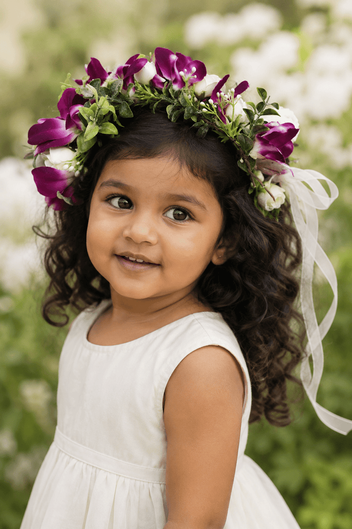 Aria Orchid Flower Crown - Plum Sugar Shoppe