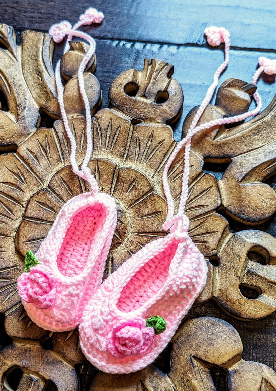 Audrey Crochet Newborn Shoes - Plum Sugar Shoppe