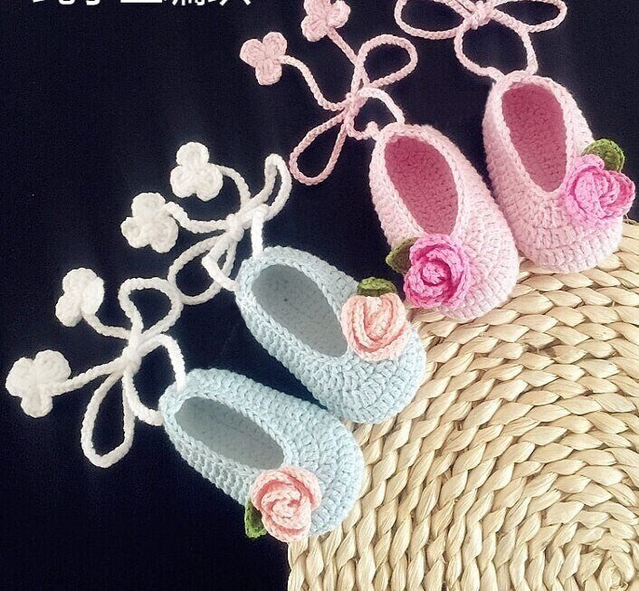 Audrey Crochet Newborn Shoes - Plum Sugar Shoppe