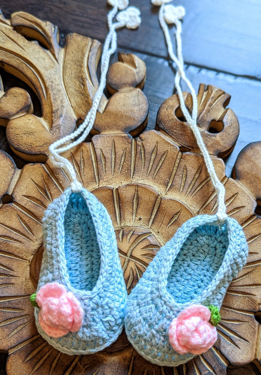 Audrey Crochet Newborn Shoes - Plum Sugar Shoppe