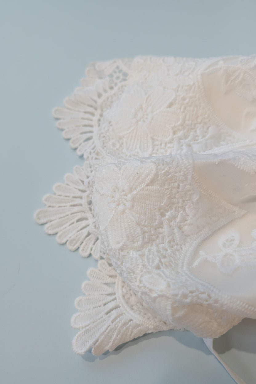 Ava White Lace Christening Gown - Plum Sugar Shoppe