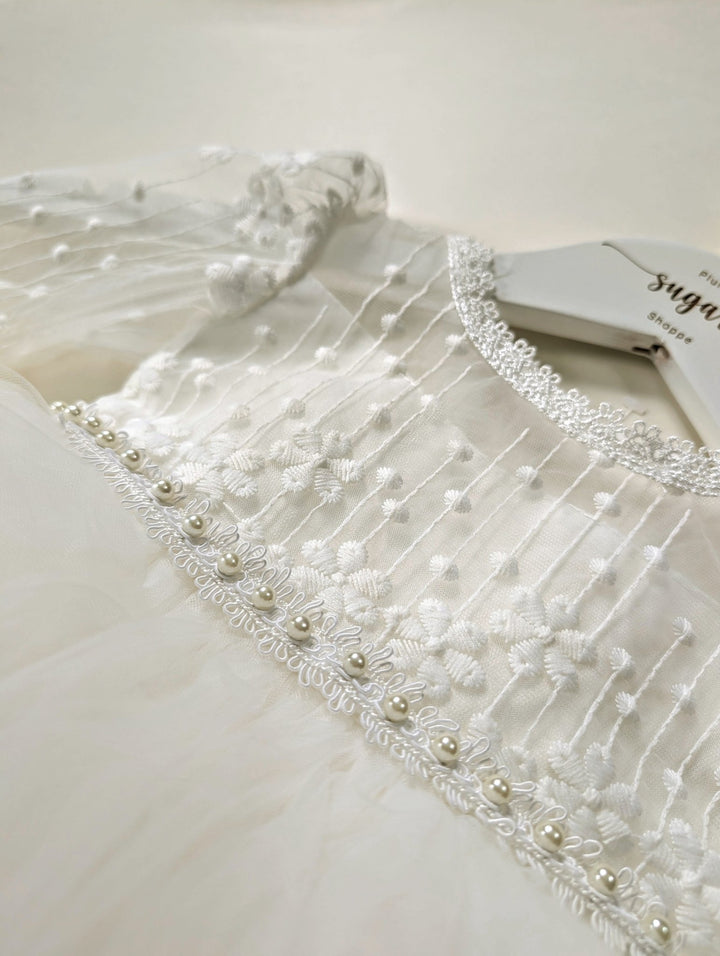 Beatrice White Tulle Gown - Plum Sugar Shoppe