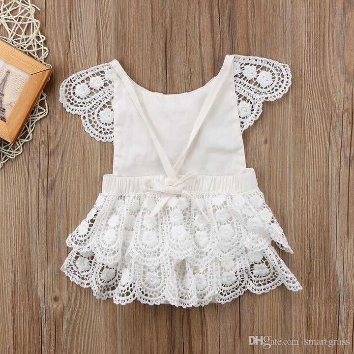 Brynlee White Lace Baby Romper - Plum Sugar Shoppe