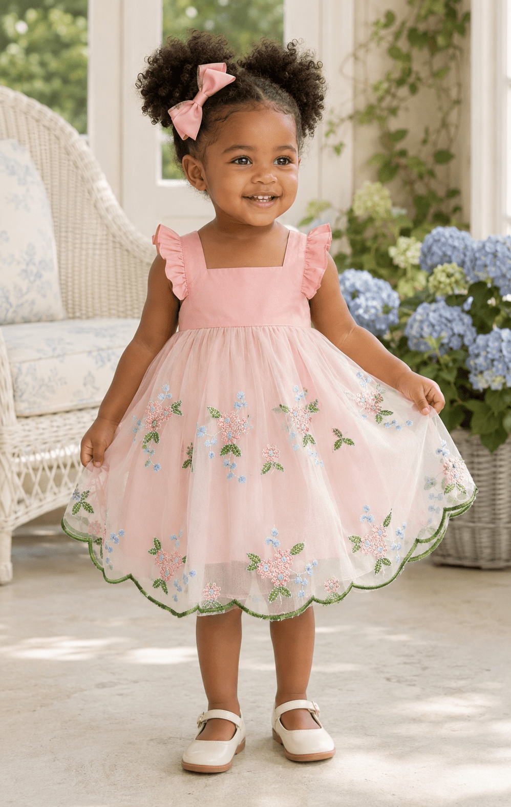 Camille Embroidered Floral Dress - Plum Sugar Shoppe