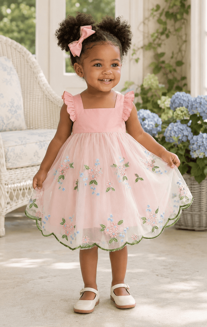 Camille Embroidered Floral Dress - Plum Sugar Shoppe