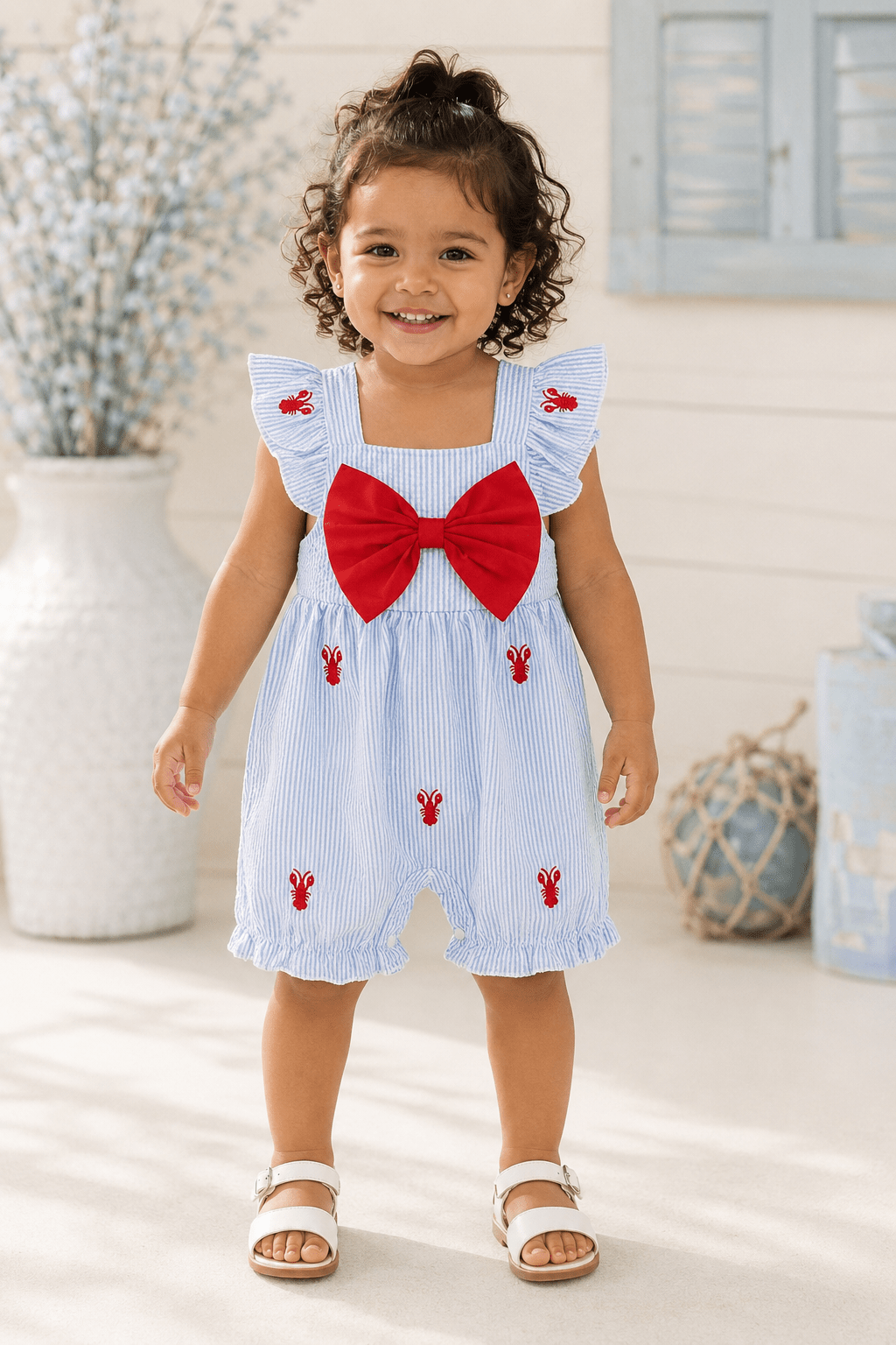 Cecelia Lobster Romper - Plum Sugar Shoppe