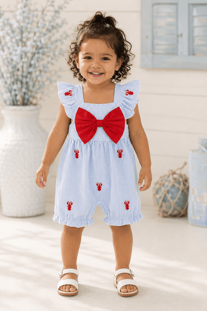 Cecelia Lobster Romper - Plum Sugar Shoppe