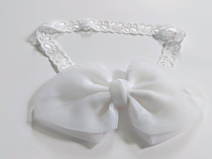 Chiffon Lace Bow Headband - Plum Sugar Shoppe