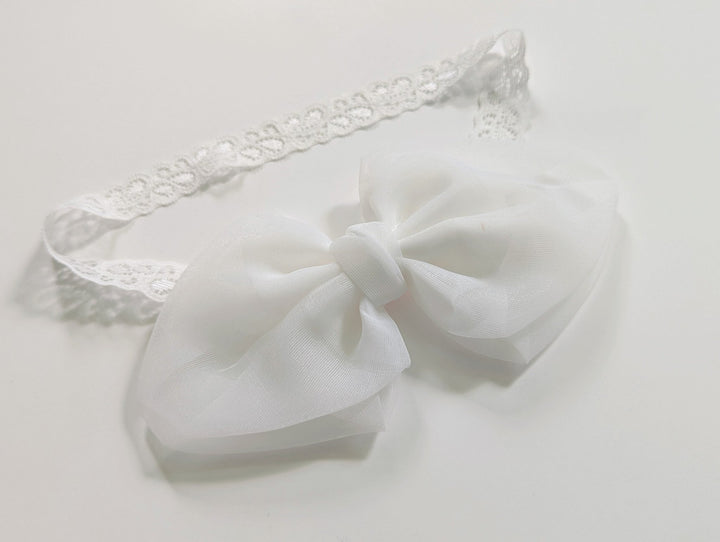 Chiffon Lace Bow Headband - Plum Sugar Shoppe