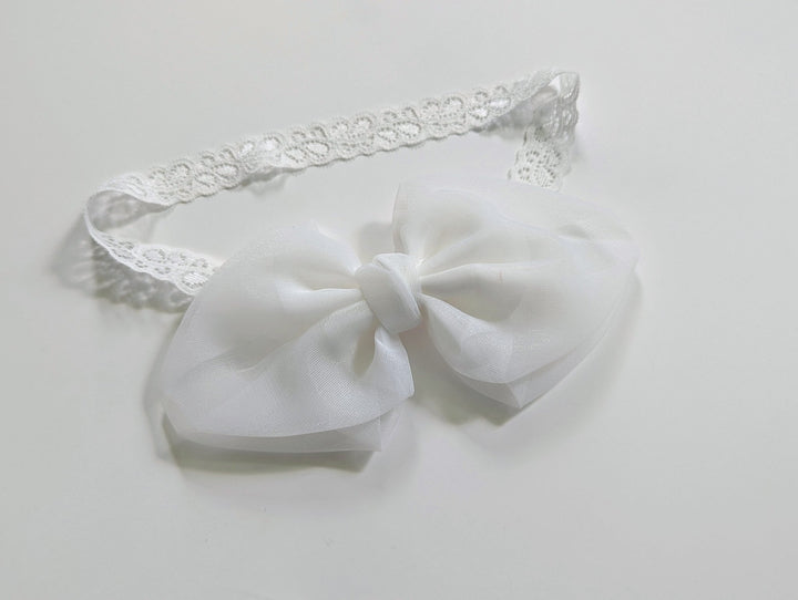 Chiffon Lace Bow Headband - Plum Sugar Shoppe