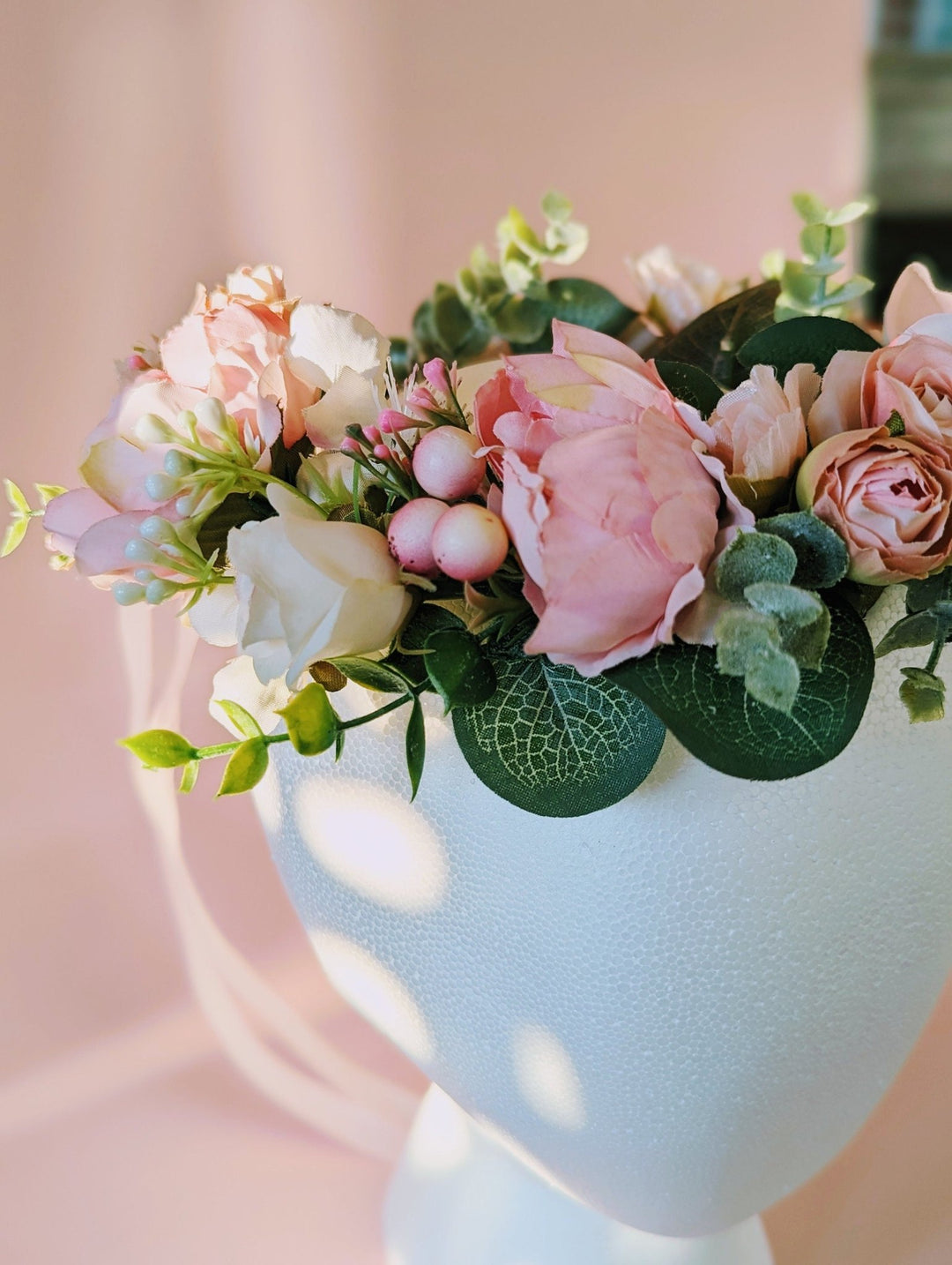 Claire Peony and Eucalyptus Flower Crown - Plum Sugar Shoppe