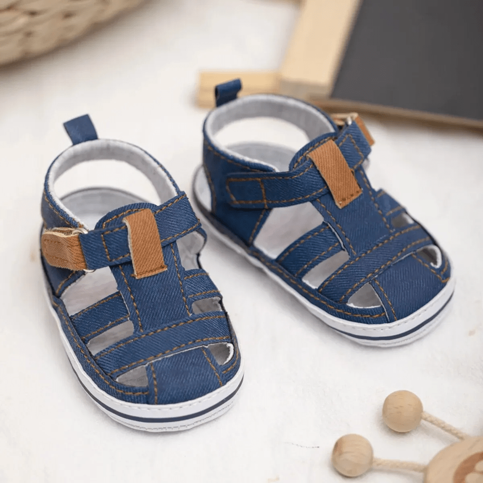 Denim Newborn Sandals - Plum Sugar Shoppe