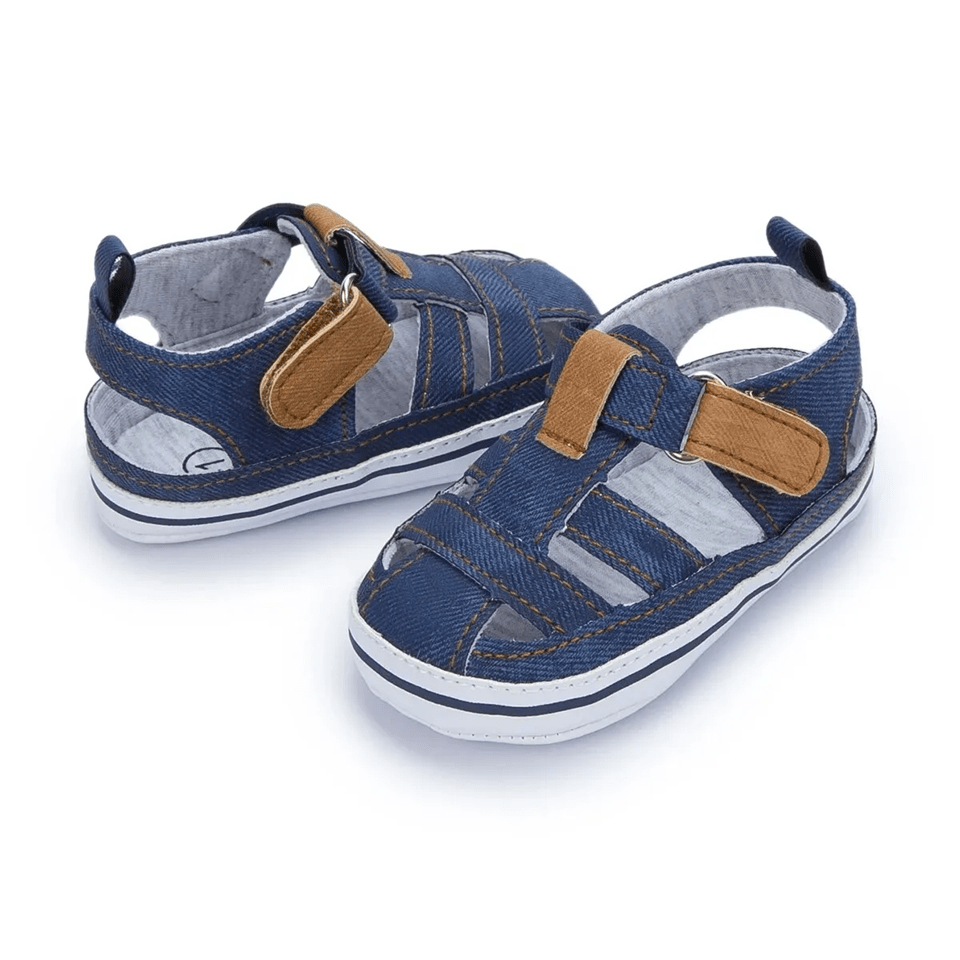 Denim Newborn Sandals - Plum Sugar Shoppe