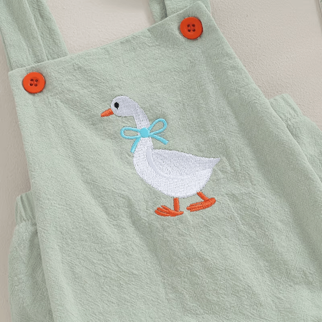 Duck Linen Romper - Plum Sugar Shoppe