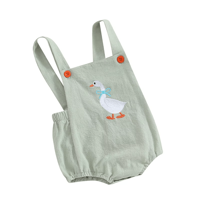Duck Linen Romper - Plum Sugar Shoppe