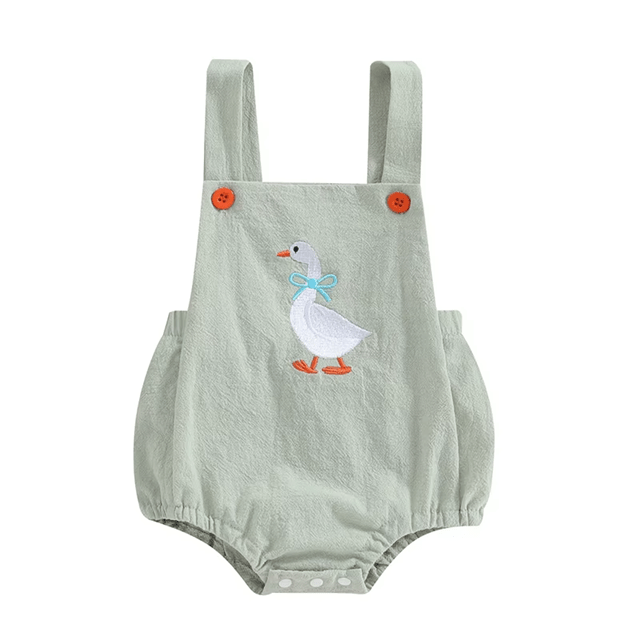 Duck Linen Romper - Plum Sugar Shoppe