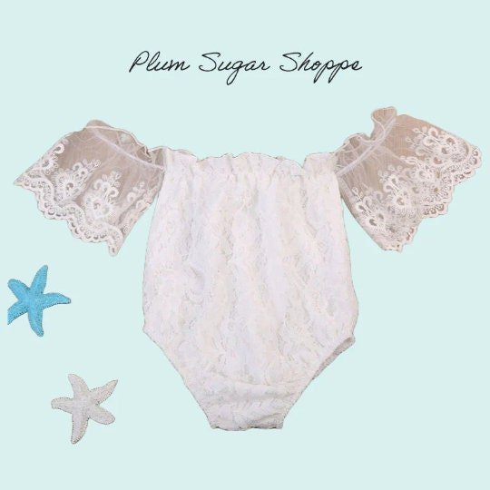 Eliana Off Shoulder White Lace Romper - Plum Sugar Shoppe