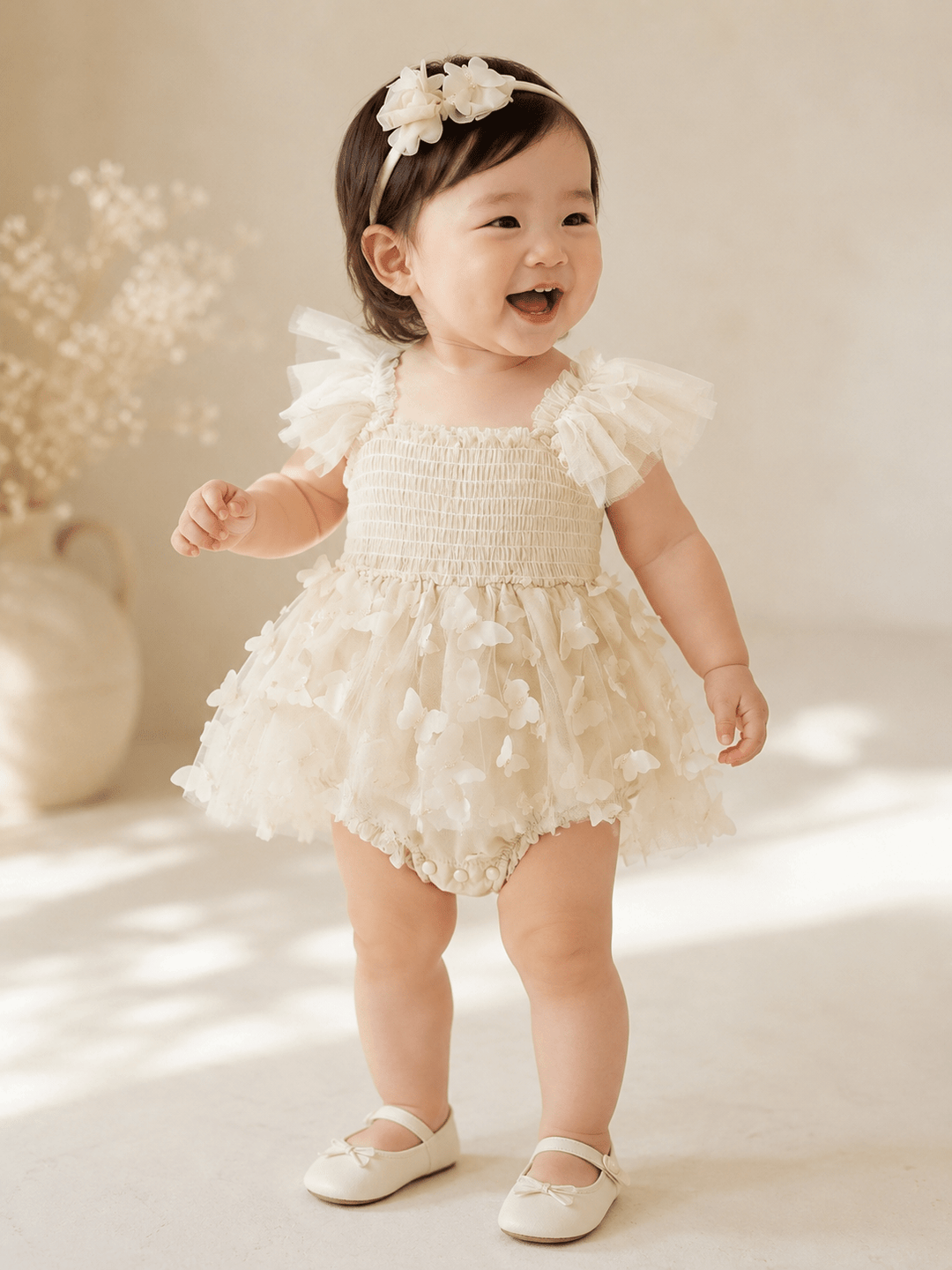 Elizabeth Butterfly Ivory Tulle Dress - Plum Sugar Shoppe