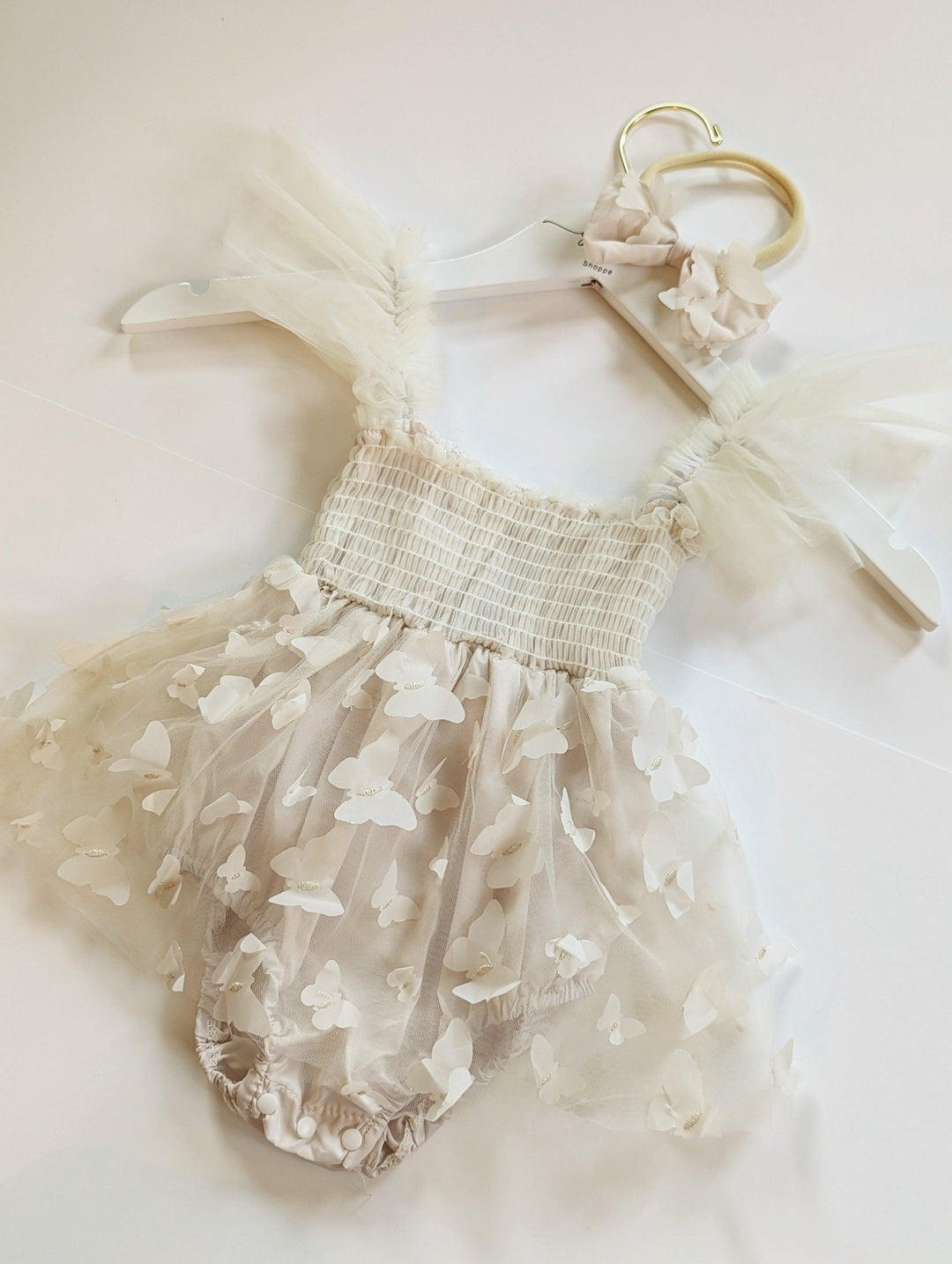 Elizabeth Butterfly Ivory Tulle Dress - Plum Sugar Shoppe