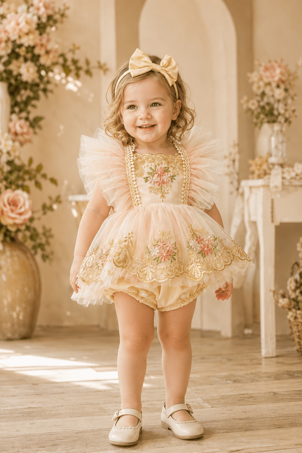 Eloise Pink Embroidered Flower Dress - Plum Sugar Shoppe