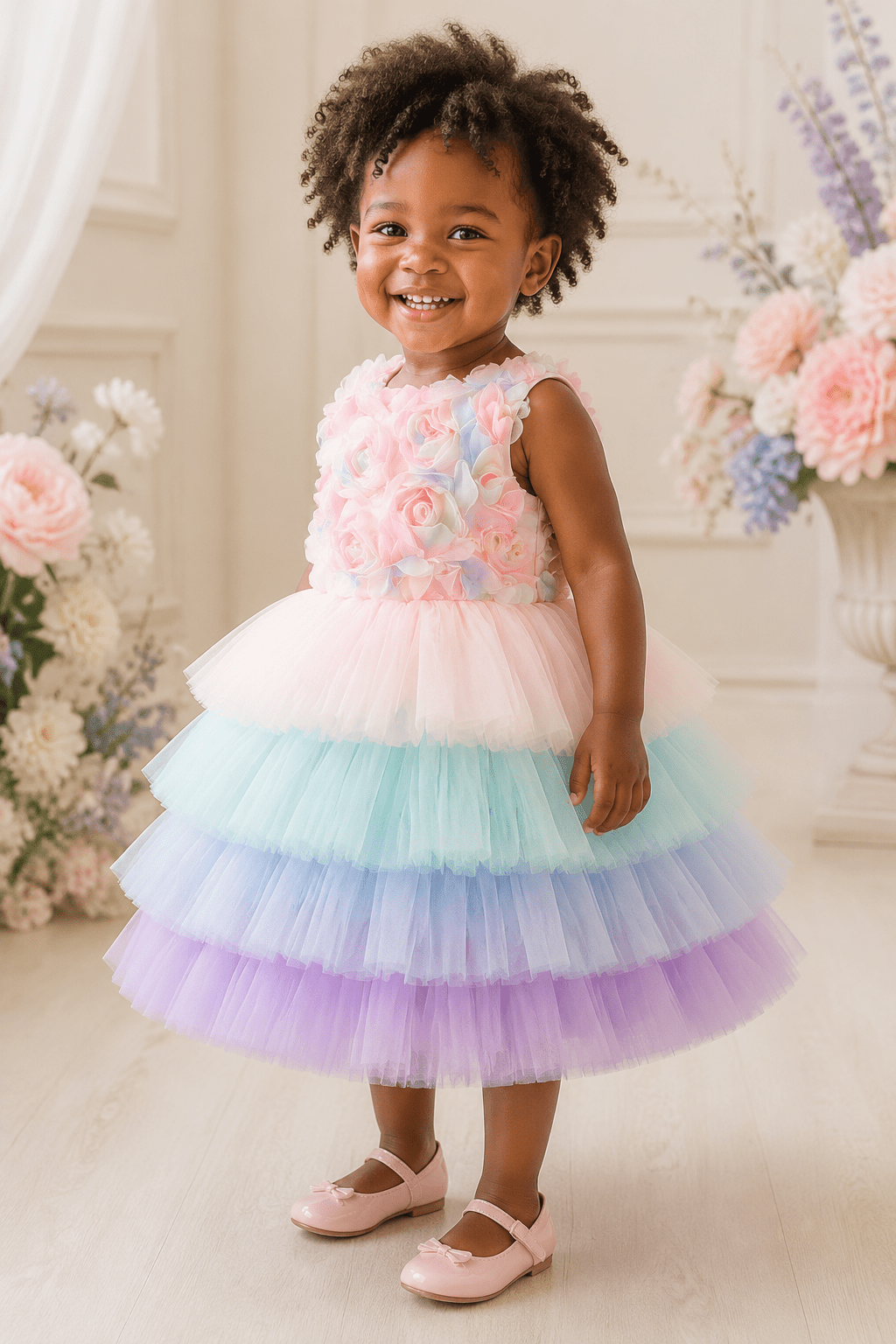 Eva Rainbow Tulle Dress - Plum Sugar Shoppe