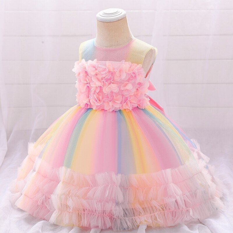 Eva Rainbow Tulle Dress - Plum Sugar Shoppe