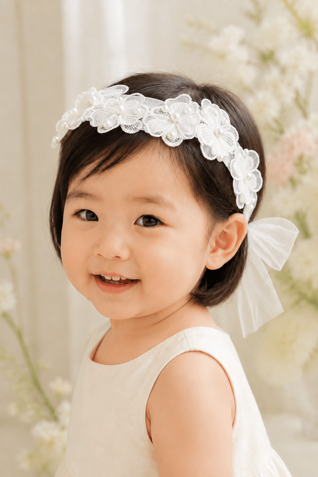 Eve Soft White Flower Headband - Plum Sugar Shoppe