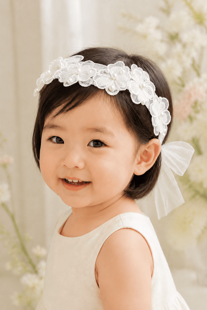 Eve Soft White Flower Headband - Plum Sugar Shoppe