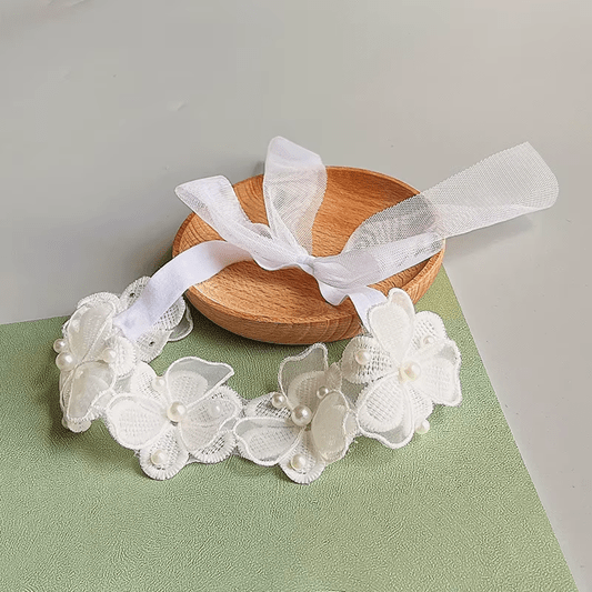 Eve Soft White Flower Headband - Plum Sugar Shoppe