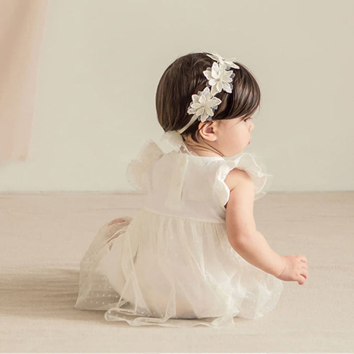 Evelyn Soft White Flower Headband - Plum Sugar Shoppe