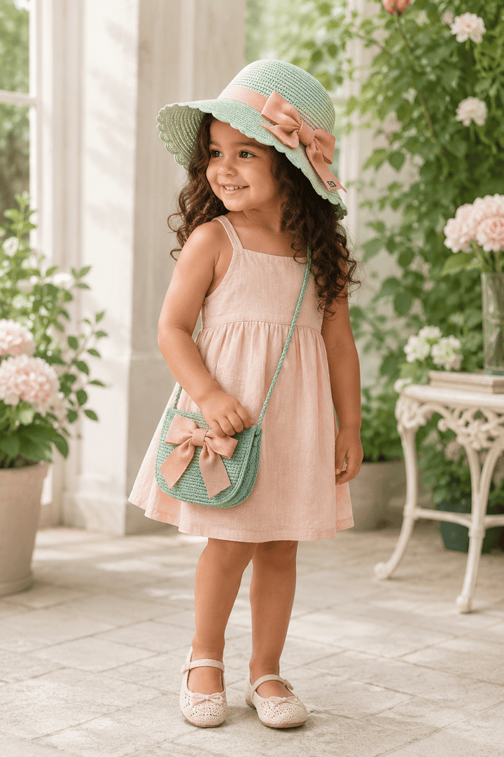 Floppy Straw Bonnet with Matching Purse - Plum Sugar Shoppe
