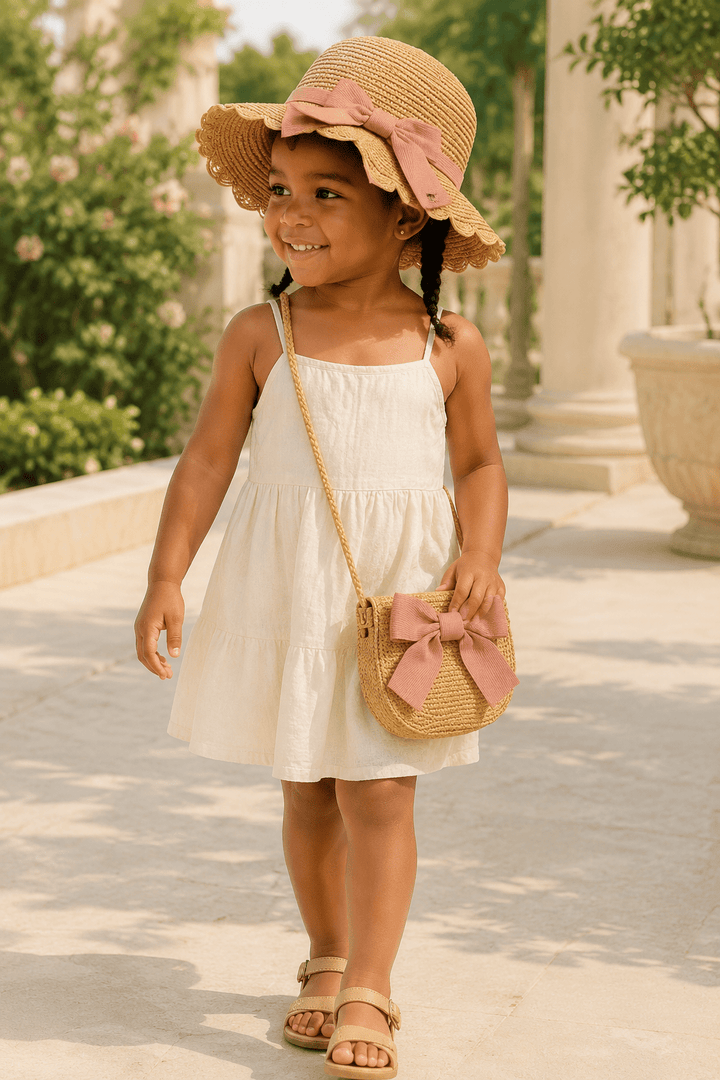 Floppy Straw Bonnet with Matching Purse - Plum Sugar Shoppe