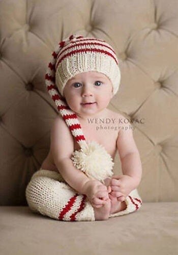 Knitted Newborn Elf Outfit - Plum Sugar Shoppe