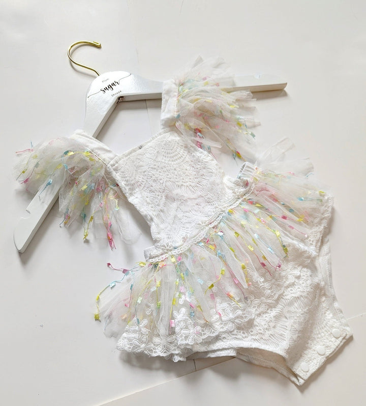 Lyla Rainbow Baby Romper - Plum Sugar Shoppe