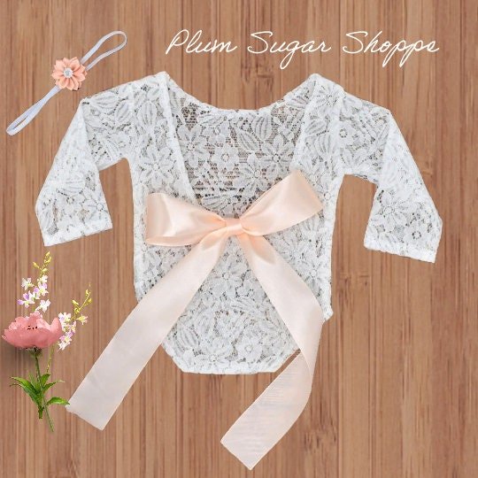 Maya Newborn White Lace Romper - Plum Sugar Shoppe